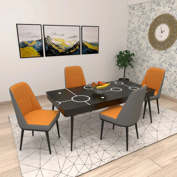 Geo Luxe Dining Set – Contemporary Dining Table for Stylish Homes - Sekar Lifestyle